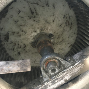 Before of bearing removal on an Evapco LSTE Forced-Draft Counter-Flow Cooling Tower