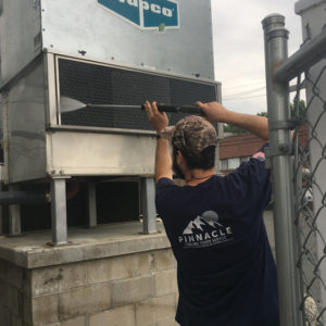 Pressure Washing Air-Intake Louvers of an Evapco LSTE Cooling Tower